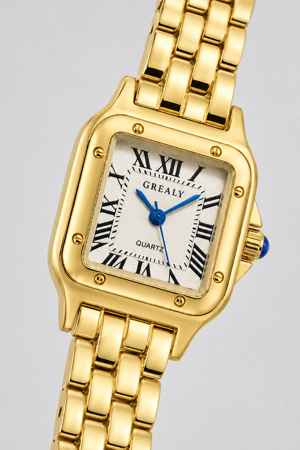 Square Women's Watch with Roman Numerals - Elegant Quartz Design