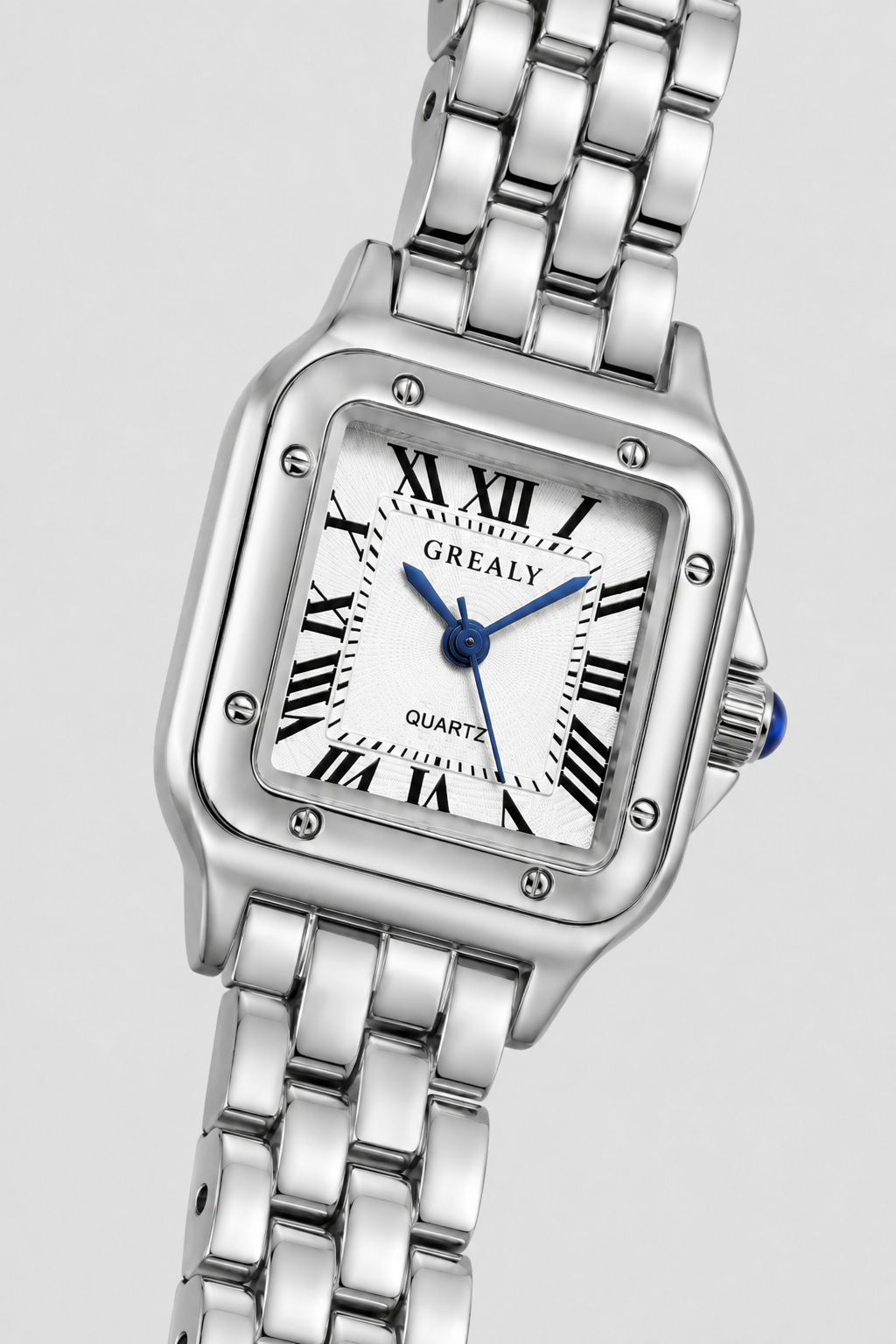 Square Women's Watch with Roman Numerals - Elegant Quartz Design