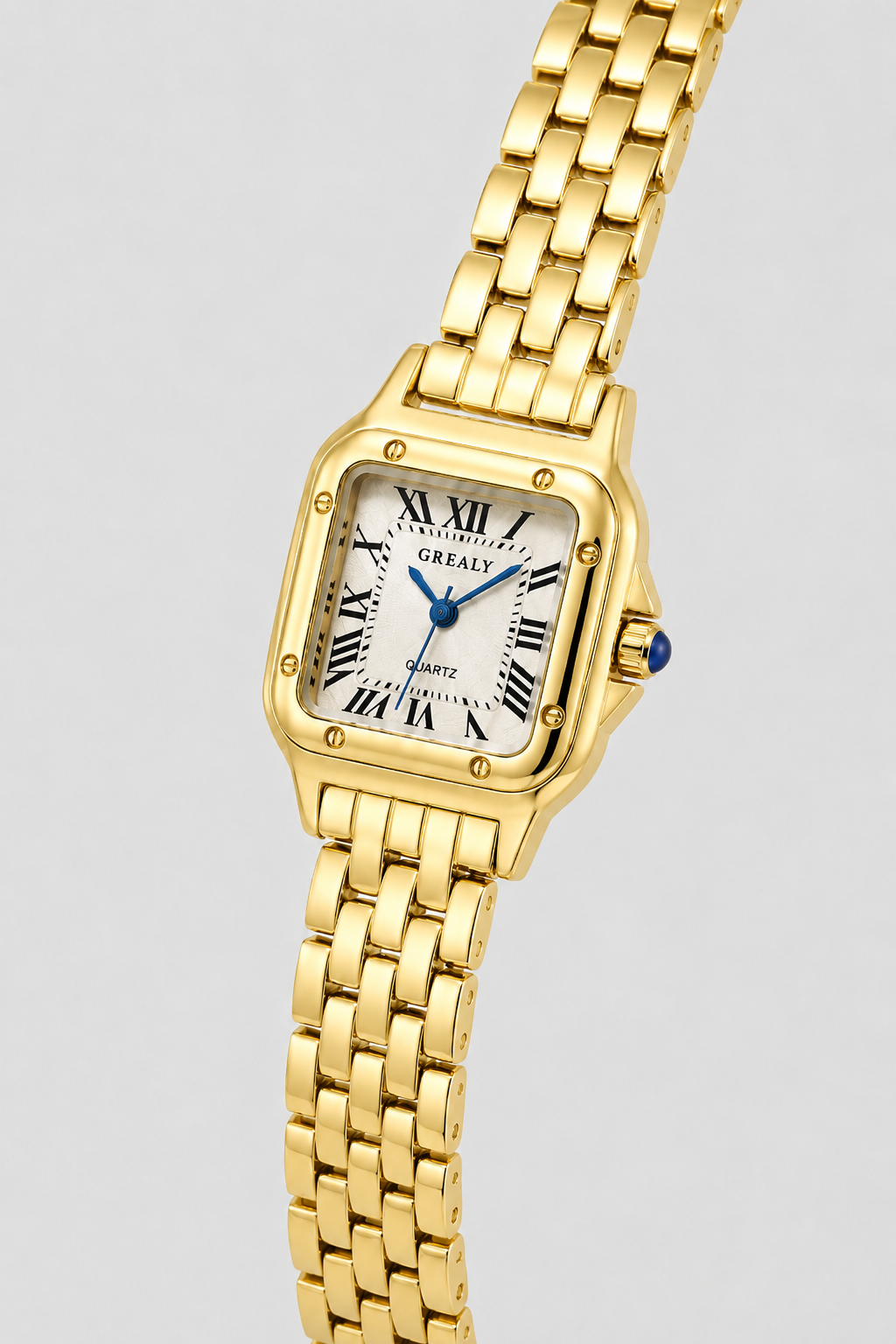 Square Women's Watch with Roman Numerals - Elegant Quartz Design