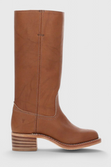 Women's Knee-High Leather Boots with Heel