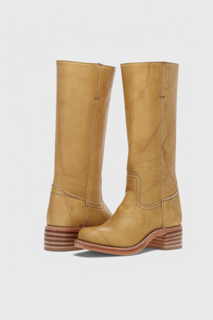 Women's Knee-High Leather Boots with Heel