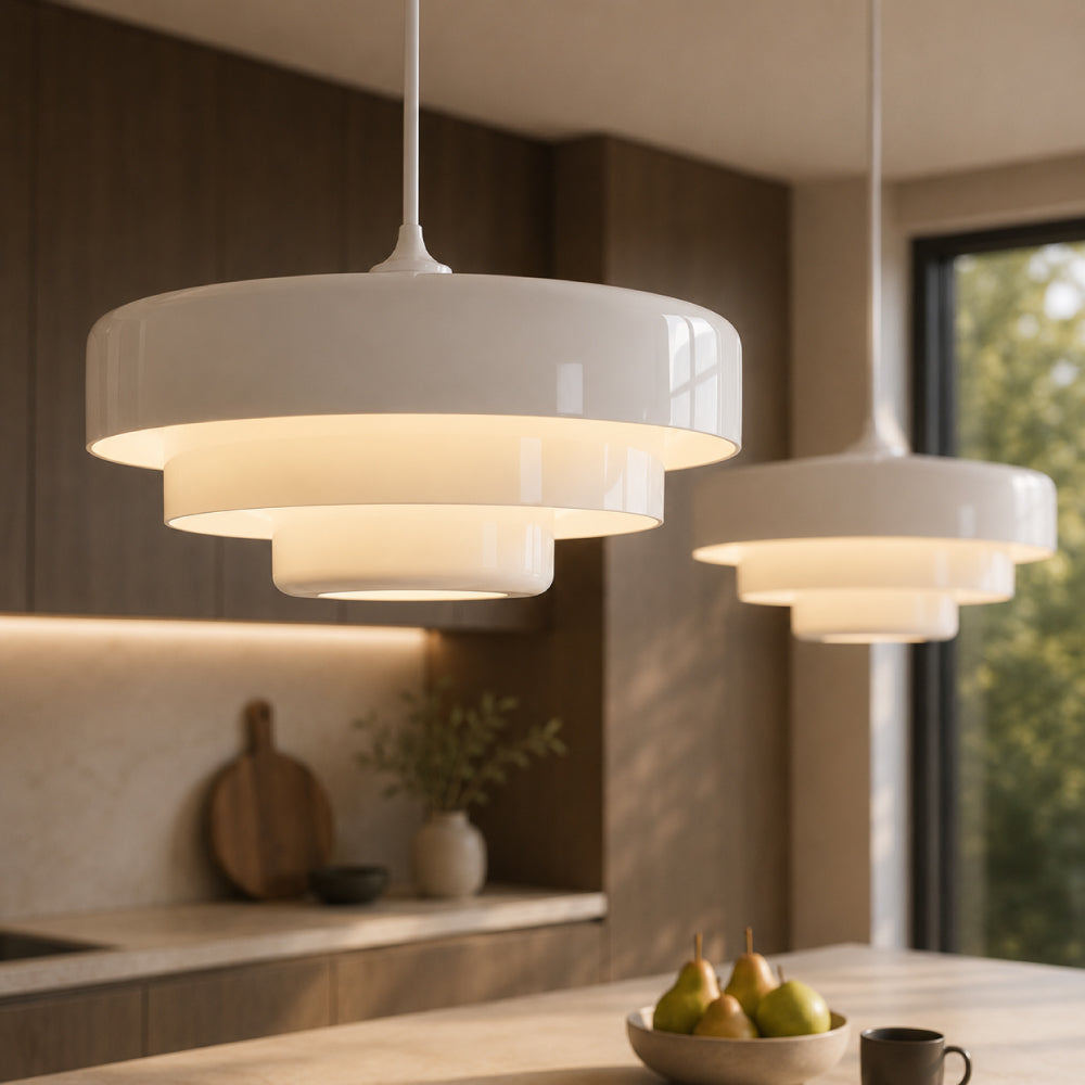 Three-Tier Bauhaus Pendant Lamp - Nordic Metal Fixture
