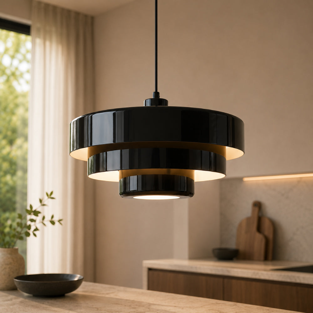 Three-Tier Bauhaus Pendant Lamp - Nordic Metal Fixture