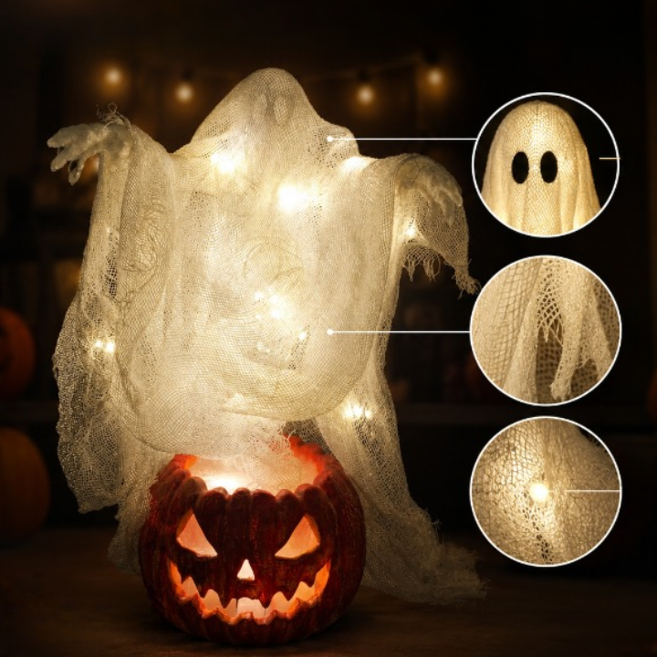 Giant Glowing Ghost Pumpkin Lamp LED - 130cm