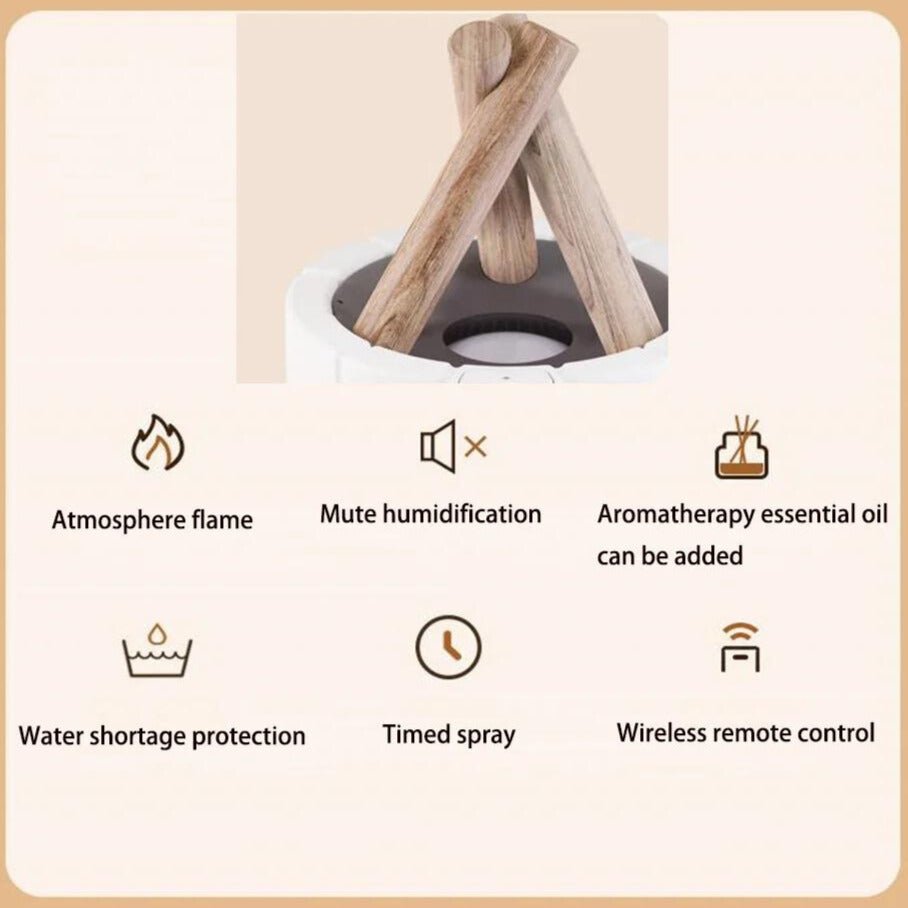 FlammaMist Aromatherapy Humidifier & LED Table Lamp