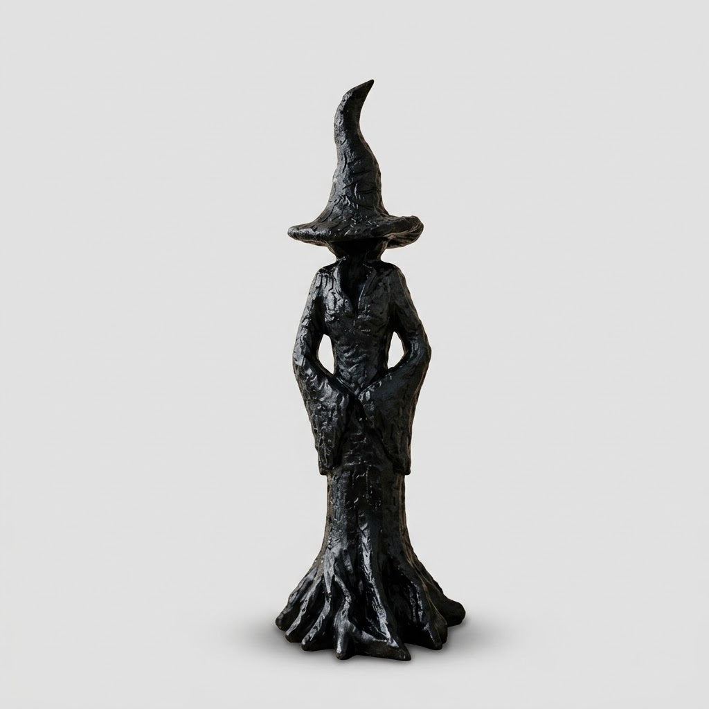 Witch Garden Statue - Handmade Resin Guardian Figure