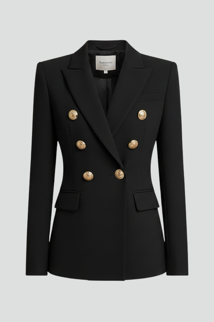 Women's Blazer with Double-Breasted and Gold Buttons