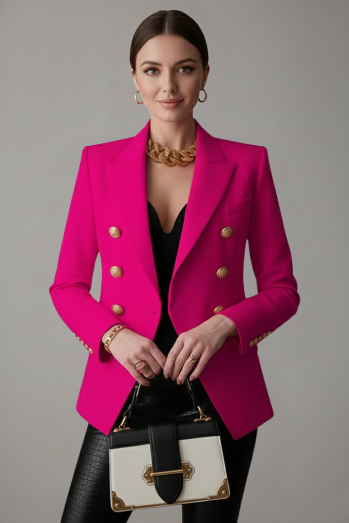 Women's Blazer with Double-Breasted and Gold Buttons