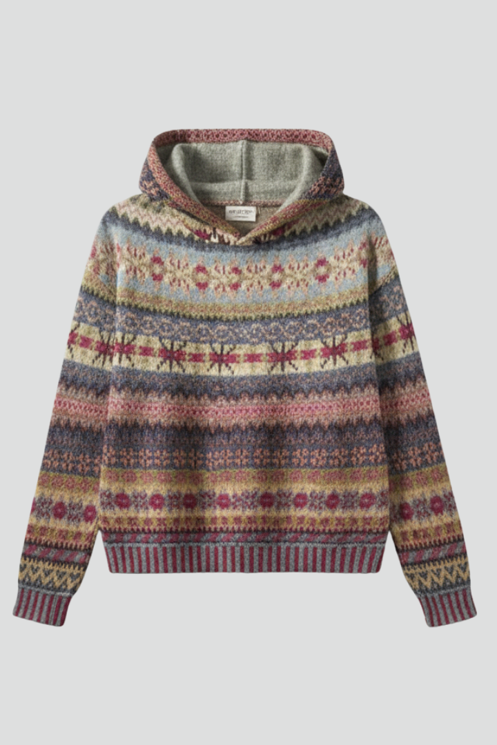 Women's Hoodie with Ribbed Cuffs in Brown | Roselva