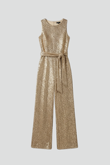 Kvinders jumpsuit med palietoverflade og lige ben