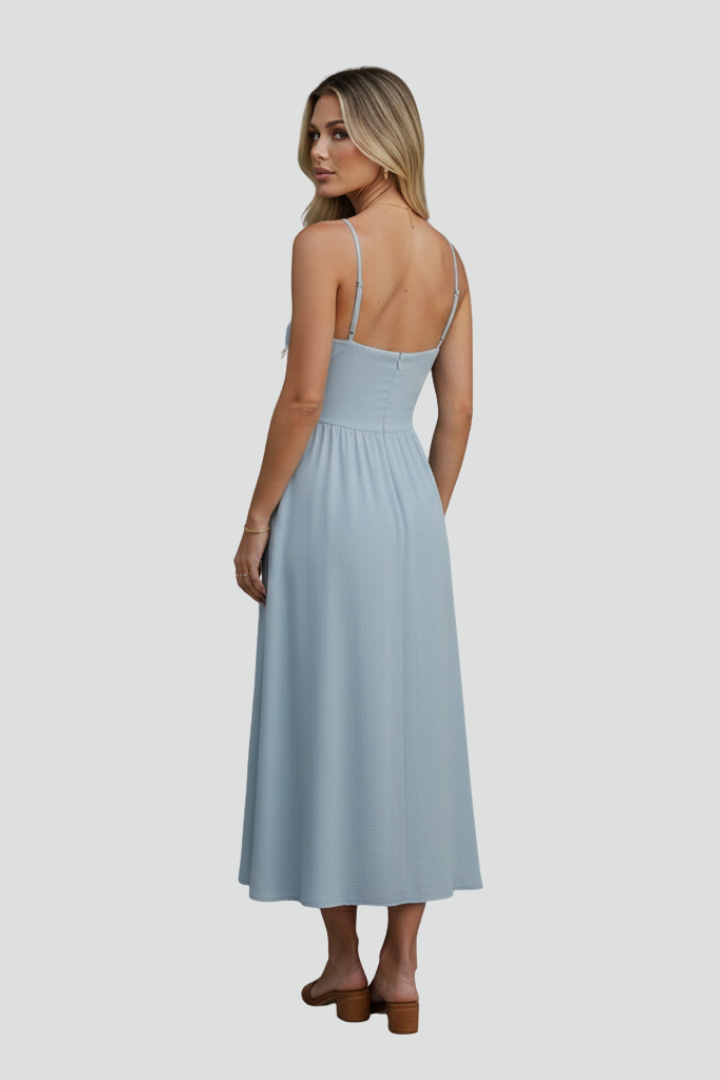 Women's Midi Dress with Square Neckline