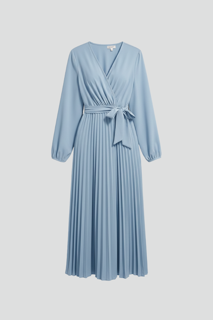 Women's Midi Dress with V-Neck