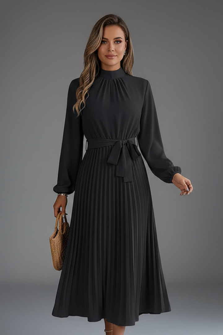 Women's Midi Dress with V-Neck