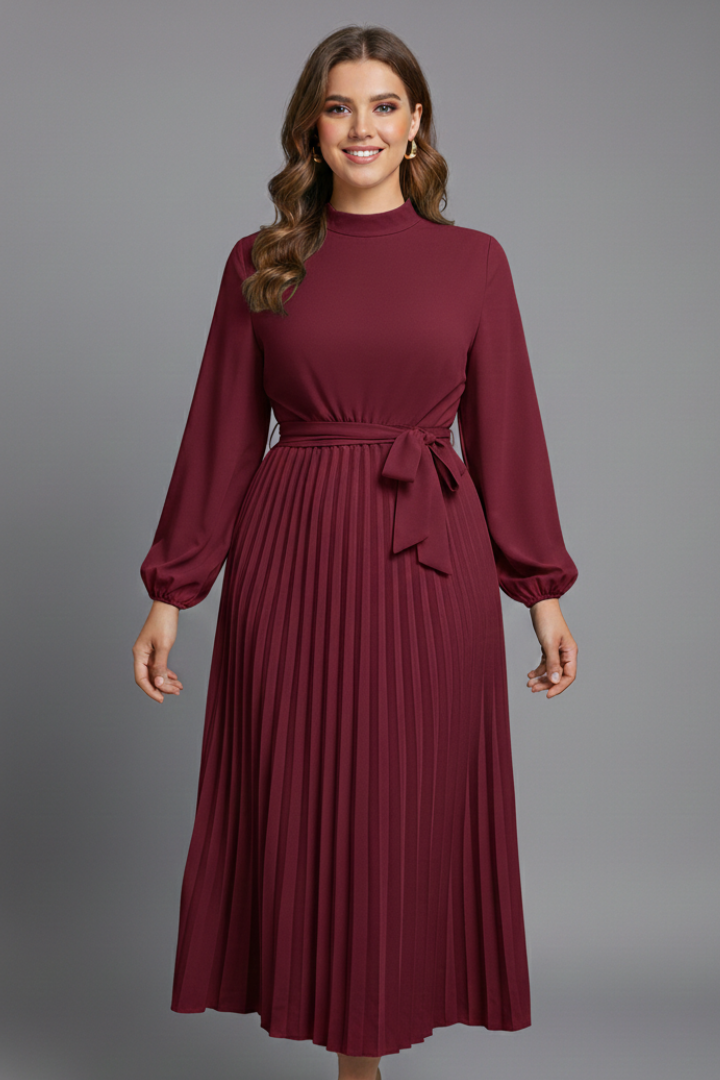 Women's Midi Dress with V-Neck