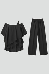 Kvinders off-shoulder jumpsuit med elastisk talje