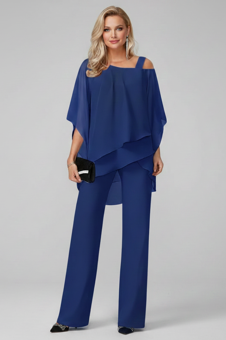 Women's Off-Shoulder Jumpsuit with Elastic Waist in Black - View 9.0 | Roselva