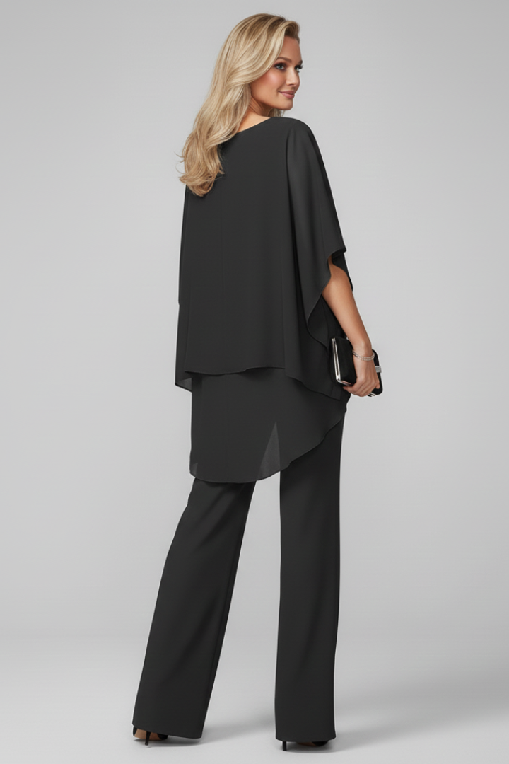 Women's Off-Shoulder Jumpsuit with Elastic Waist in Black - View 4.0 | Roselva