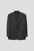 Kvinders blazer med oversized snit og hakket krave