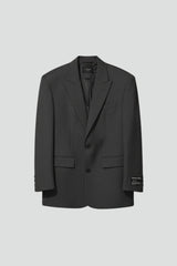 Kvinders blazer med oversized snit og hakket krave