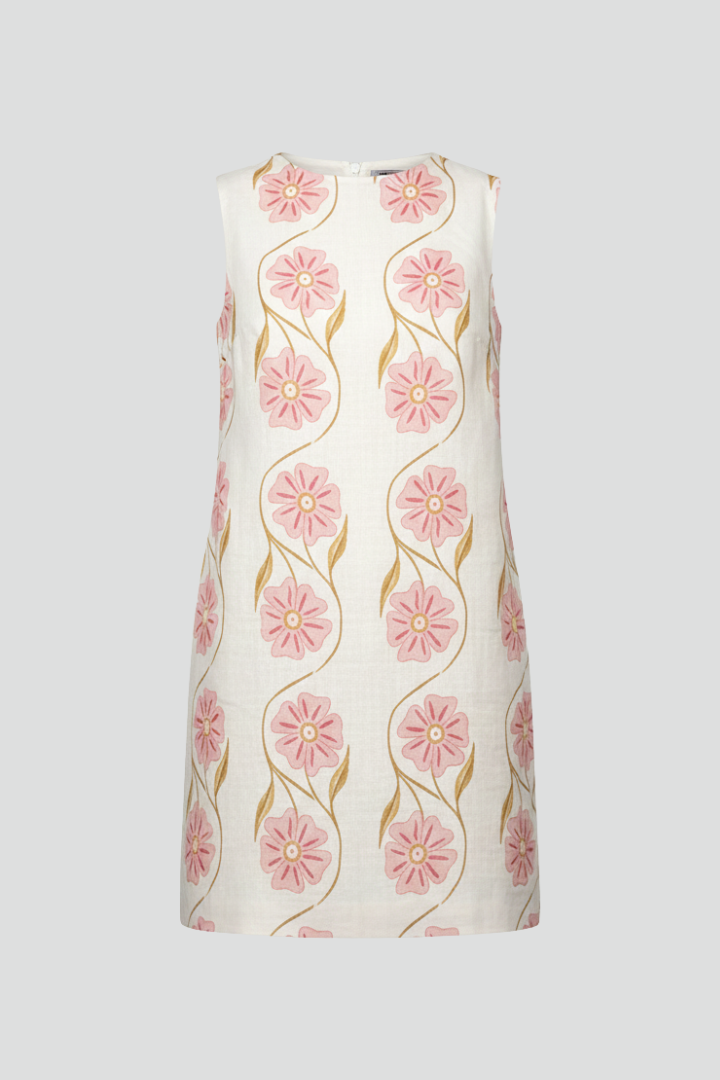 Women's Floral Print Mini Dress in Pink | Roselva