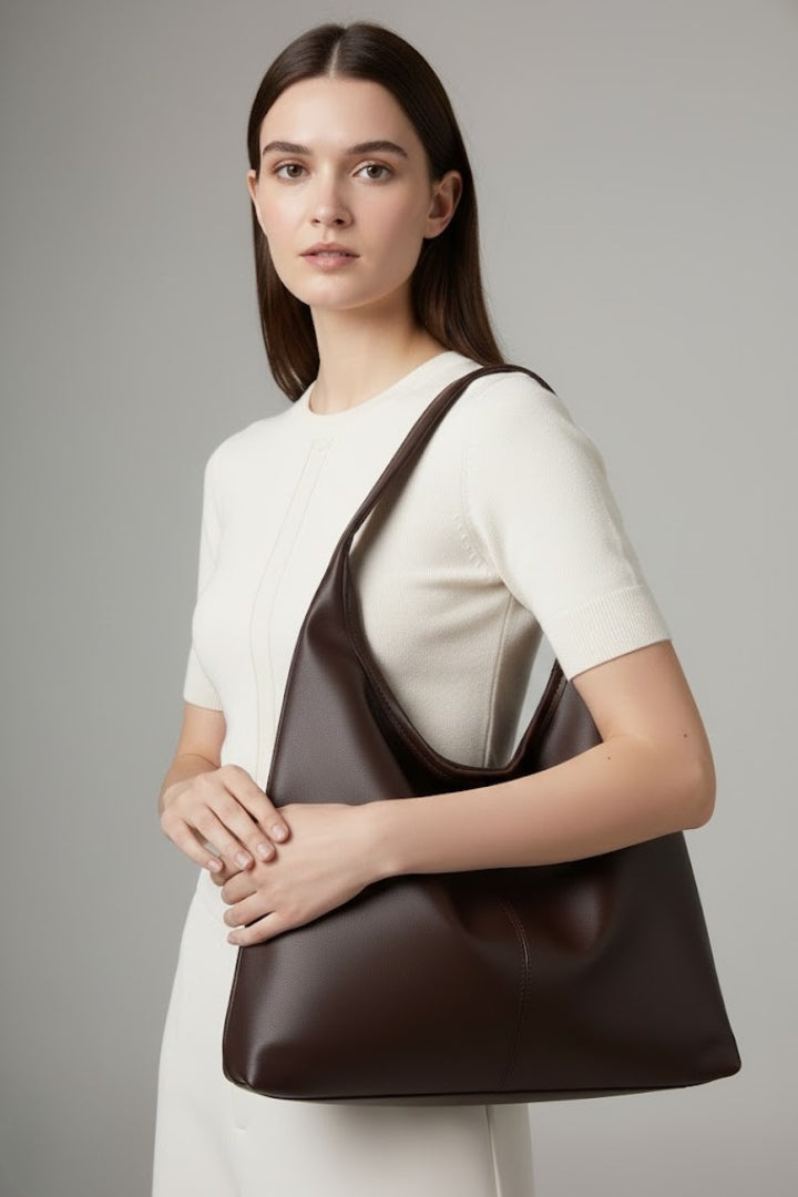 Women's Bag with Spacious Interior in Coffee - View 5.0 | Roselva