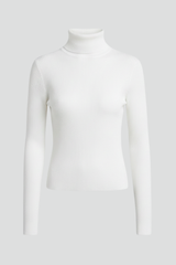 Sweater til kvinder med høj hals og ribkant
