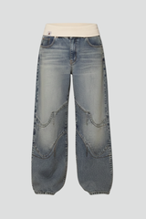 Jeans til kvinder med vide ben og løs pasform
