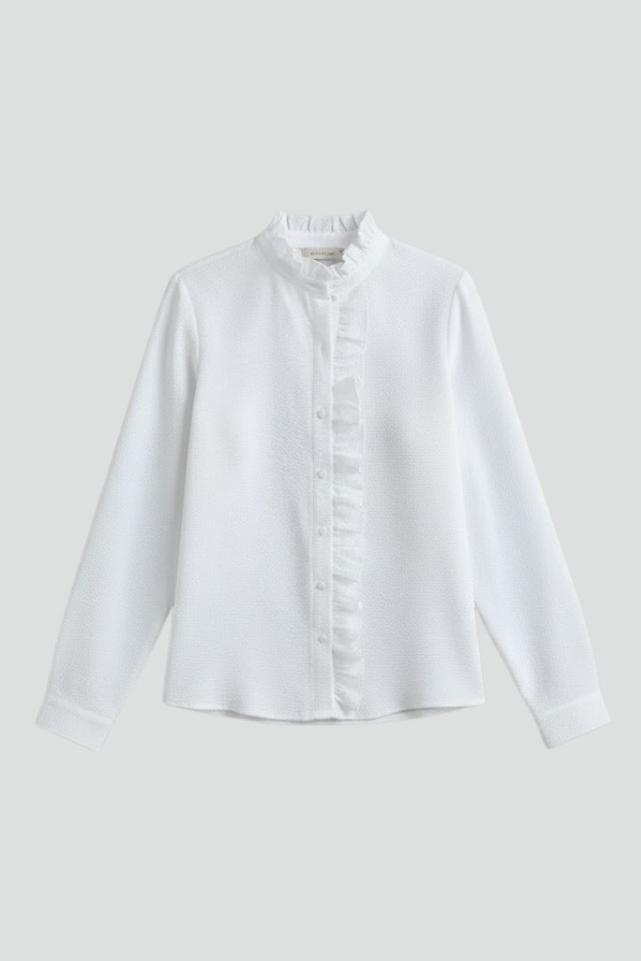 Women's Long Sleeve Blouse in White | Roselva
