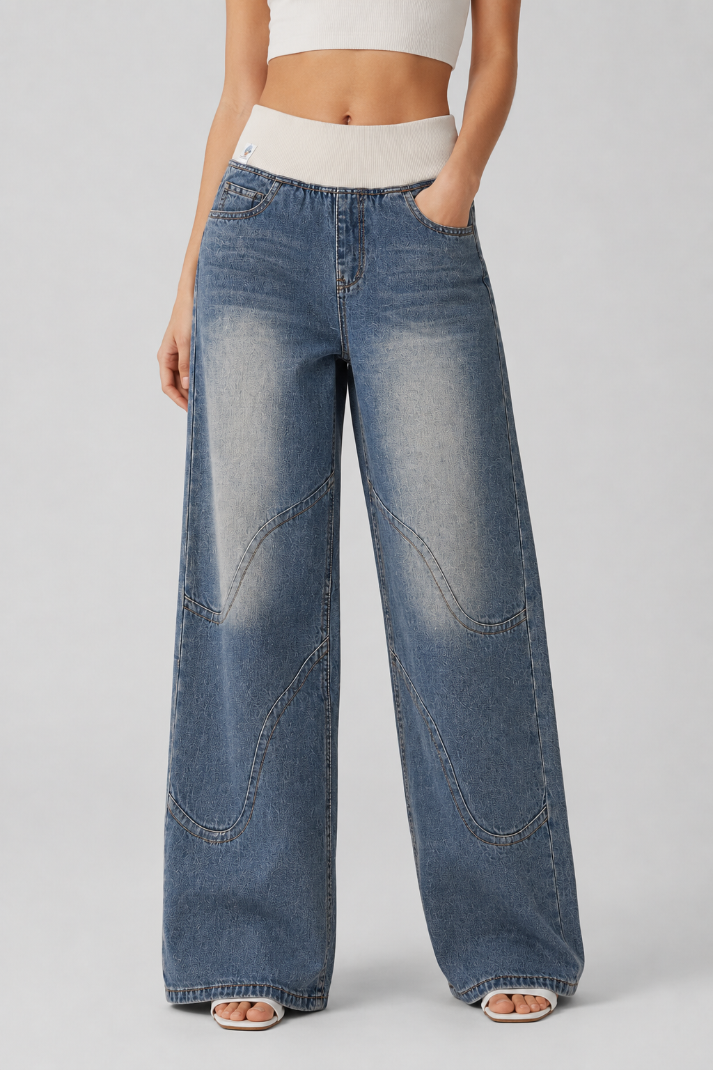 Women's Wide Leg Jeans with Loose Fit