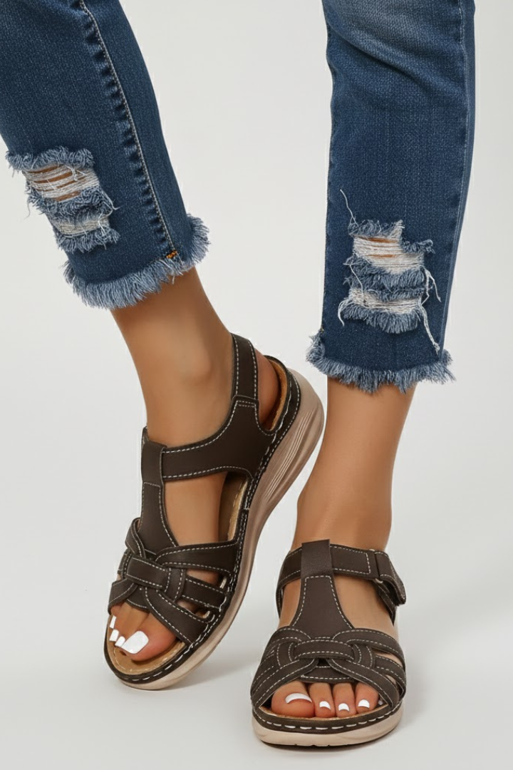Women's Buckle Sandals – Open-Toe Summer Slip-On Shoes