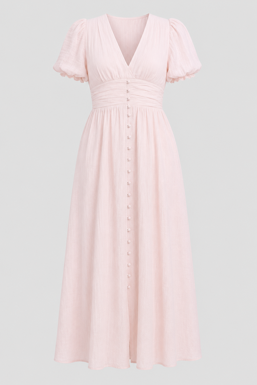 Women's Long Maxi Dress with Puff Sleeves