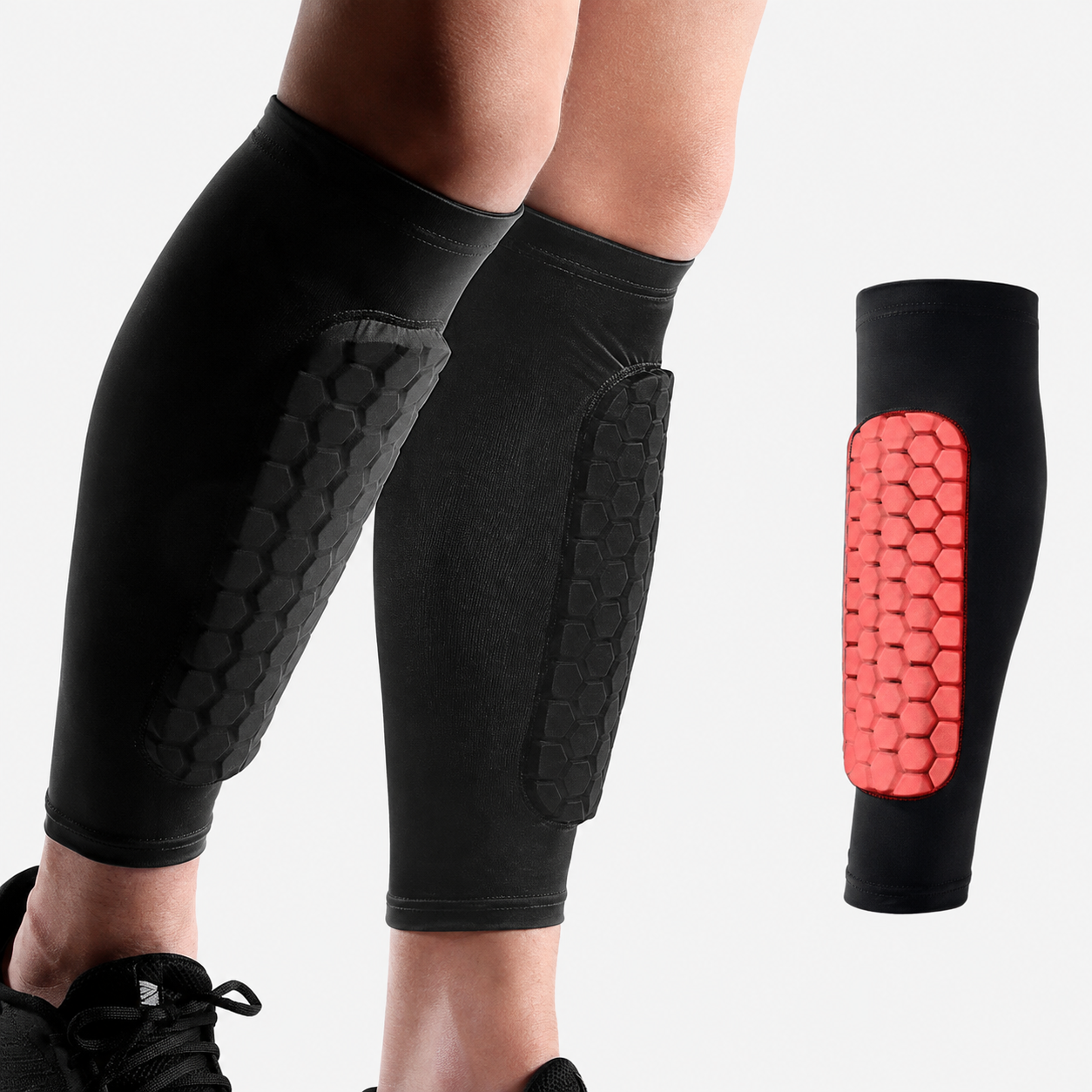 Honeycomb Compression Soccer Shin Guards (1 Pair)