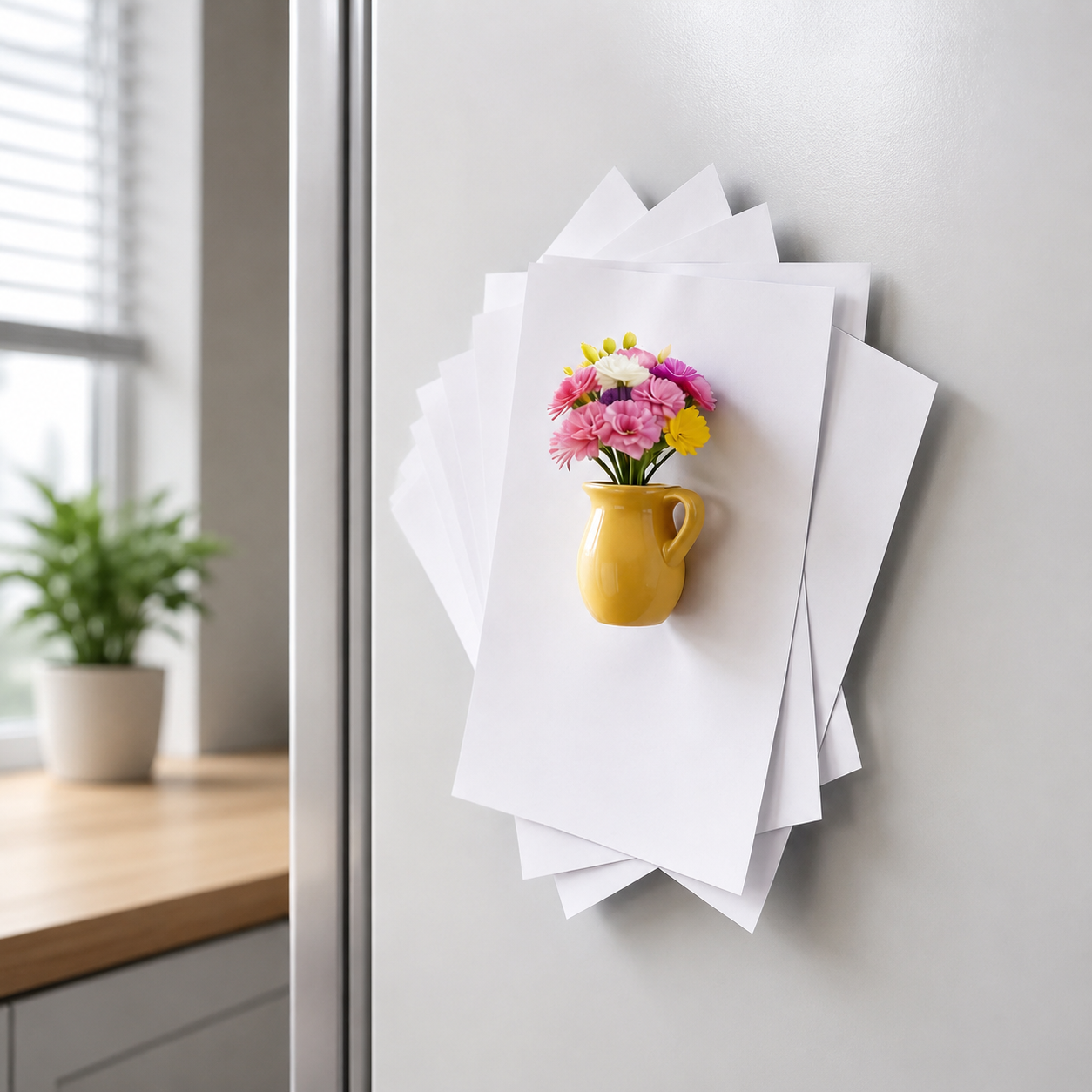 Mini Magnetic Ceramic Vases Fridge Magnets (12 Pieces)