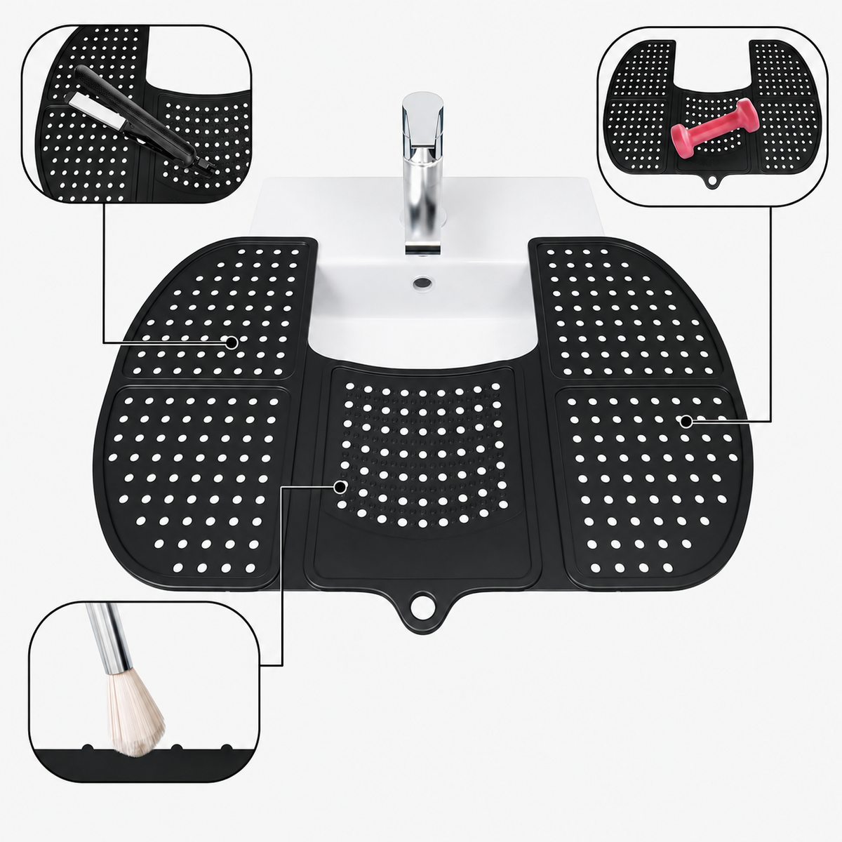 Foldable Silicone Bathroom Sink Topper Cover