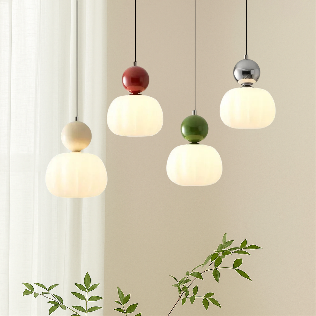 Art Deco Pendant Light - Iron & Acrylic, 1 or 3 Lights
