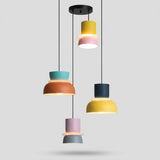 Nordic Metal LED Pendant Light Macaron Tiered Shade