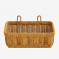 Hand-woven wall-mounted storage basket