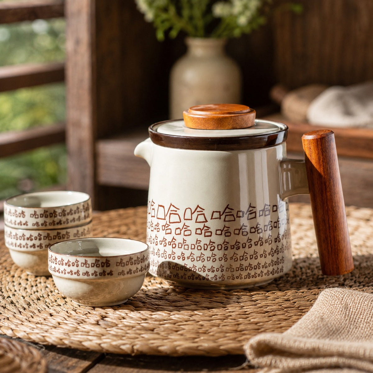 Portable Ceramic Travel Tea Set with Case