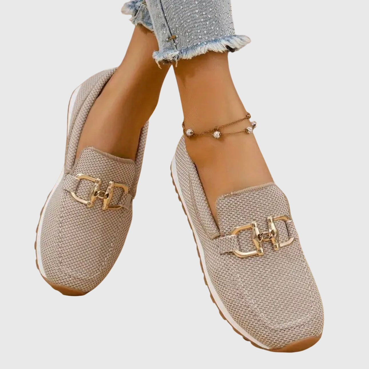 Women’s Mesh Bit Loafer Sneakers – Breathable Slip-On Comfort Shoes