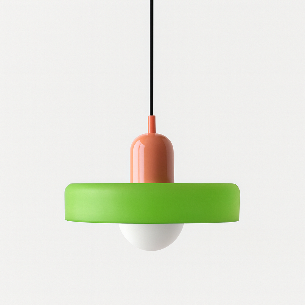 Bauhaus hanglamp van gekleurd glas