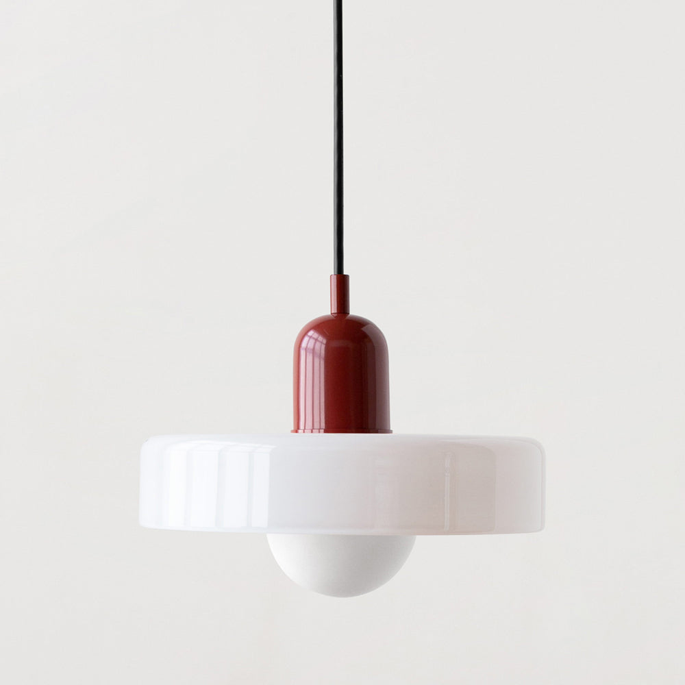 Bauhaus hanglamp van gekleurd glas