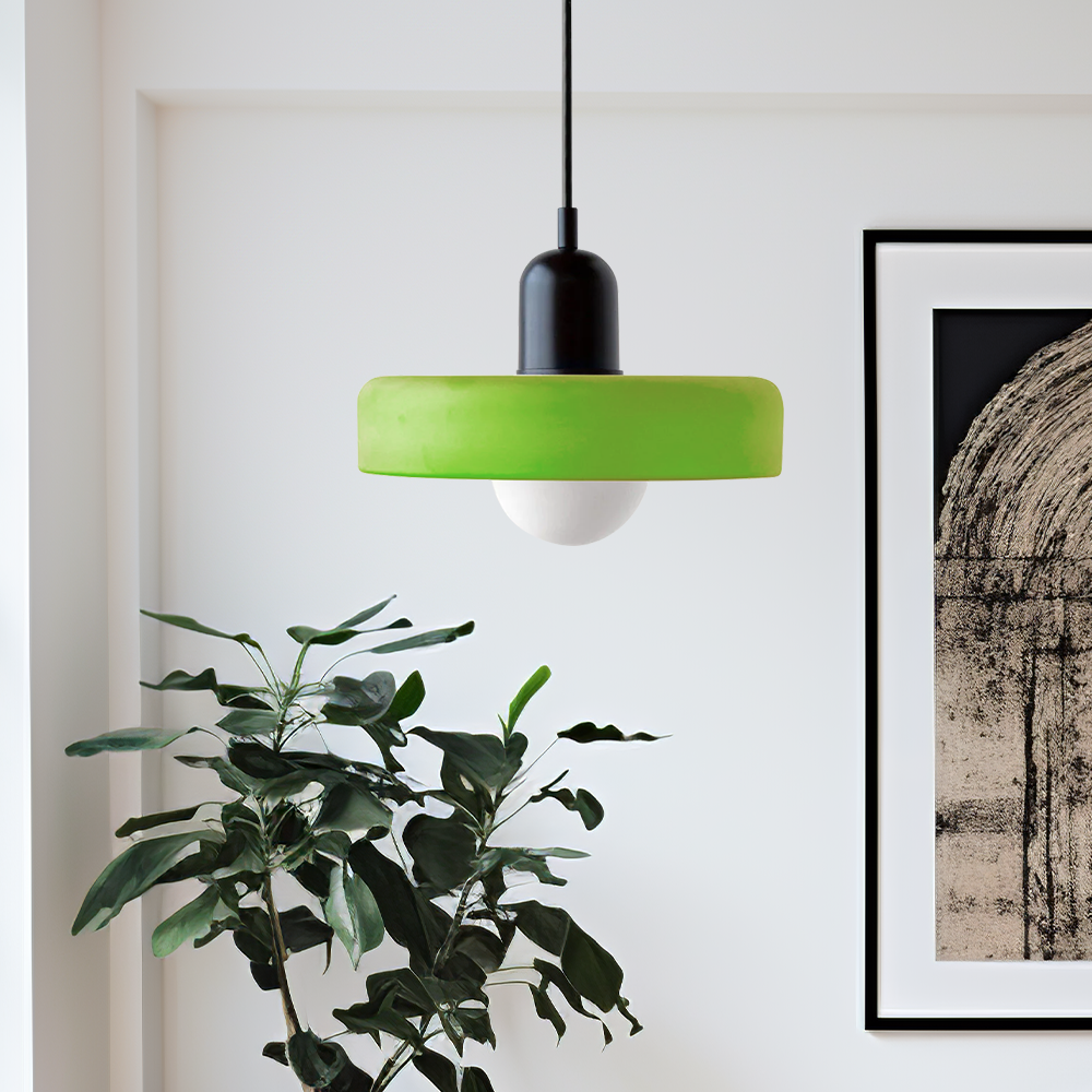 Bauhaus hanglamp van gekleurd glas