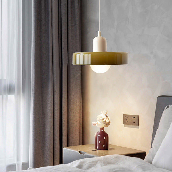 Bauhaus hanglamp van gekleurd glas