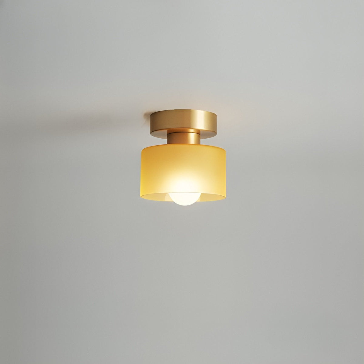 Bauhaus Geometric Alabaster Semi-Flush Ceiling Light Drum