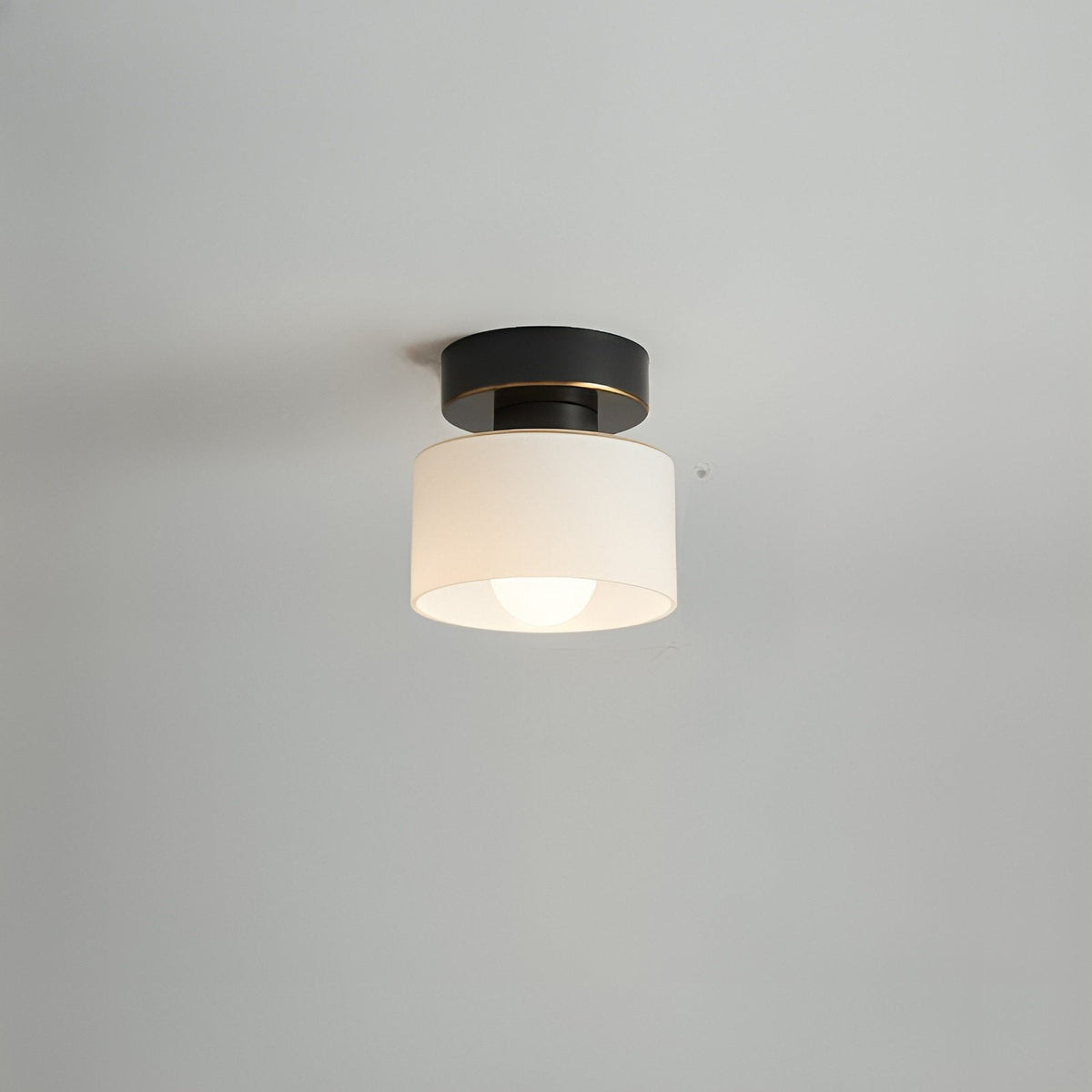 Bauhaus Geometric Alabaster Semi-Flush Ceiling Light Drum