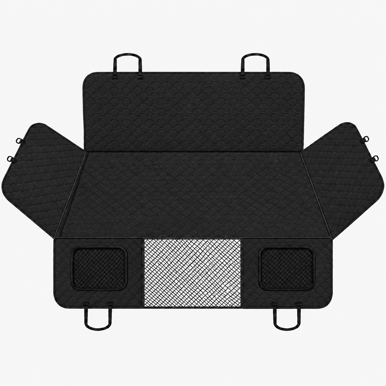 Waterproof Black Car Seat Cover for Dogs - Universal, Extendable, Non-Slip, Full Protection