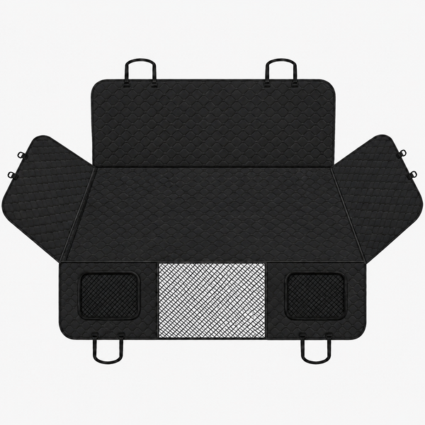 Waterproof Black Car Seat Cover for Dogs - Universal, Extendable, Non-Slip, Full Protection