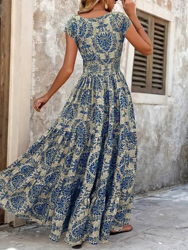 Women's Boho V-Neck Maxi Dress – Boho