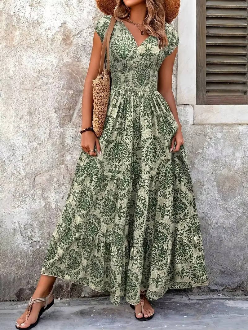 Women's Boho V-Neck Maxi Dress – Boho