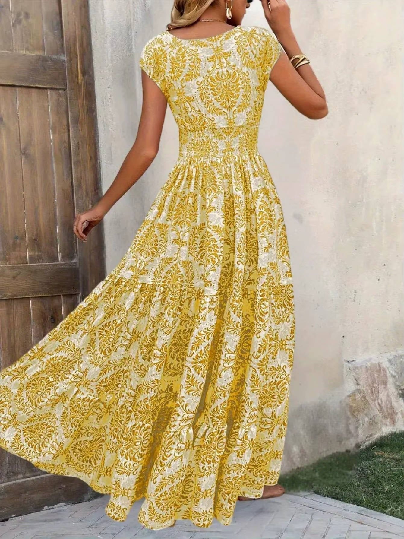 Women's Boho V-Neck Maxi Dress – Boho